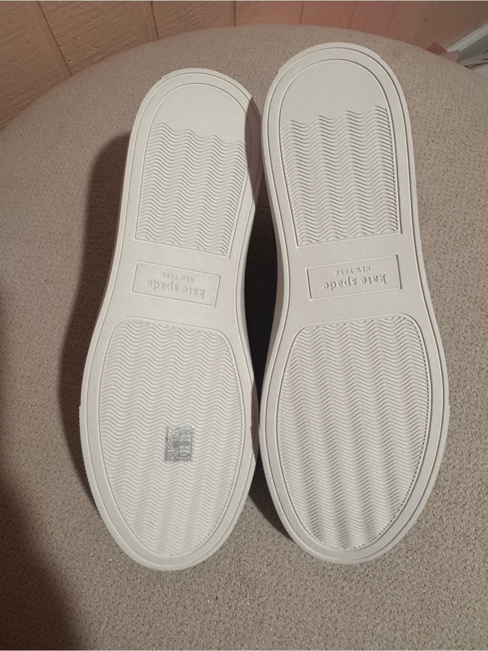 kate spade Beige and Cream Logo Canvas Lace-Up Sneakers - Picture 4 of 4